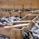 Strip foundation in winter Formwork in winter