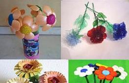 DIY kytice z odpadových materiálů